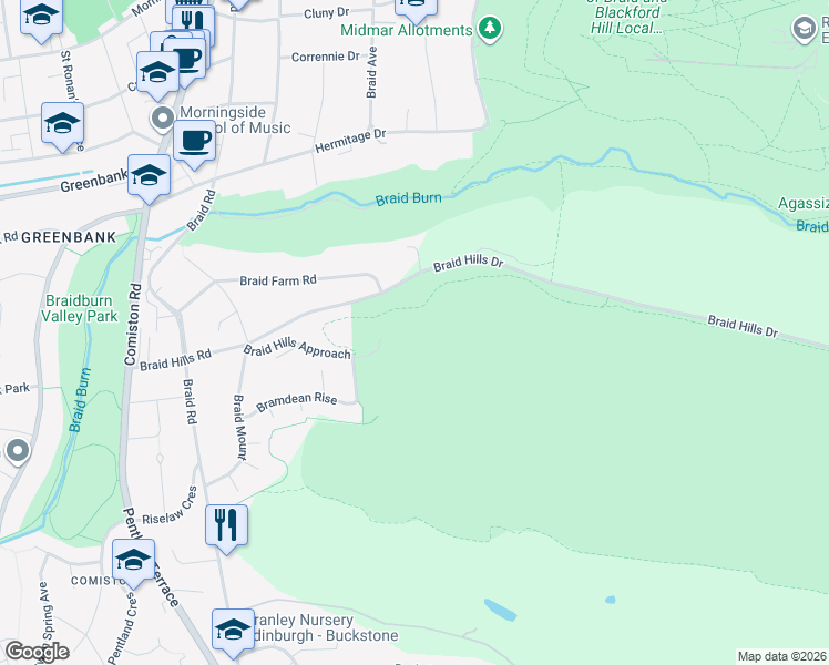 map of restaurants, bars, coffee shops, grocery stores, and more near in 
