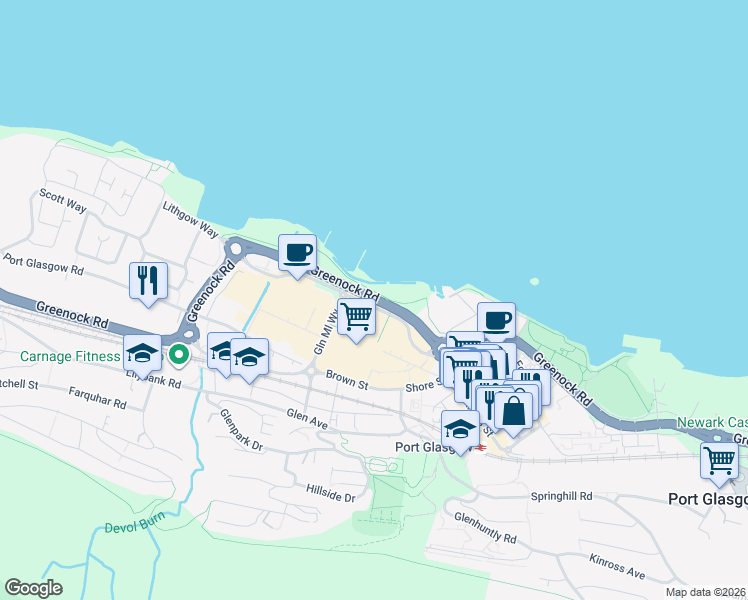 map of restaurants, bars, coffee shops, grocery stores, and more near in 