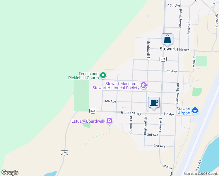 map of restaurants, bars, coffee shops, grocery stores, and more near 203 7th Avenue in Kitimat-Stikine