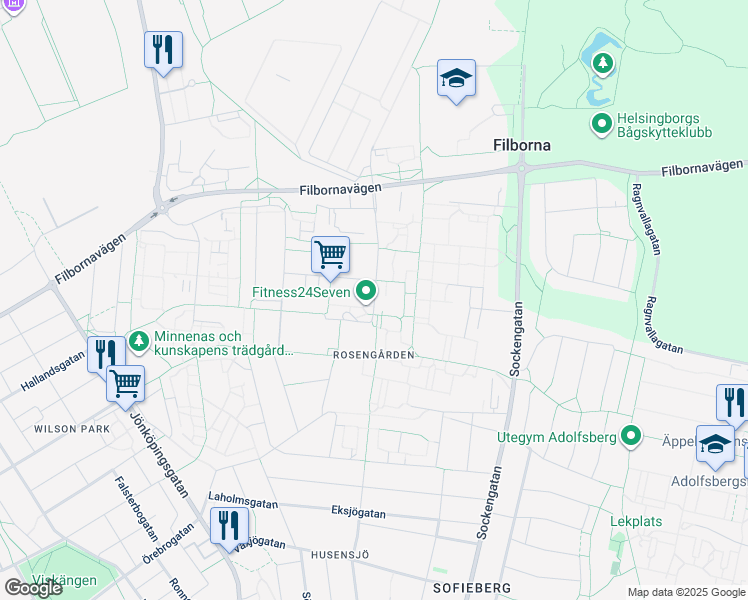 map of restaurants, bars, coffee shops, grocery stores, and more near in 
