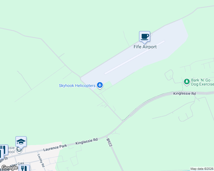 map of restaurants, bars, coffee shops, grocery stores, and more near Osprey Road in Fife