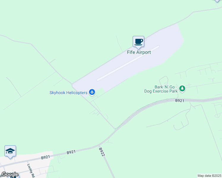 map of restaurants, bars, coffee shops, grocery stores, and more near Osprey Road in Fife