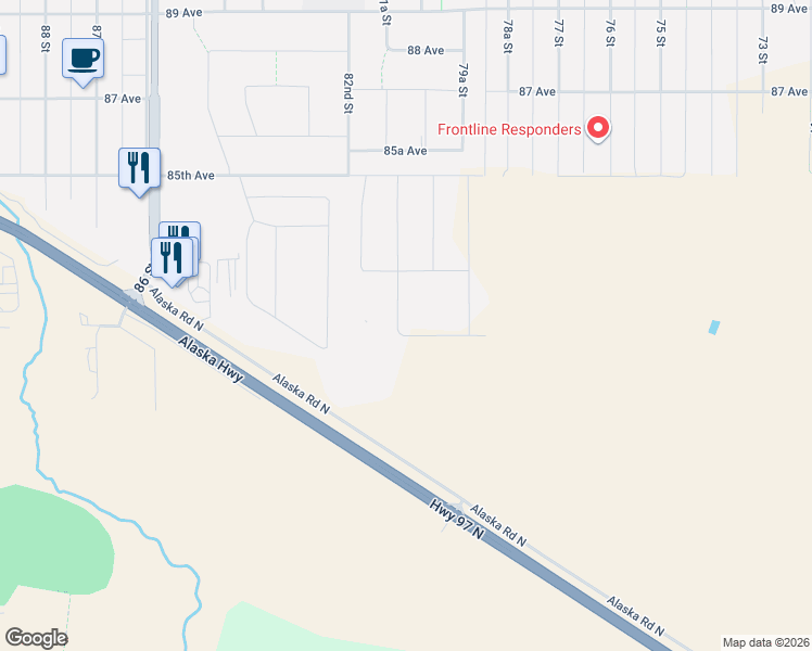 map of restaurants, bars, coffee shops, grocery stores, and more near 8107 81A Street in Fort St. John
