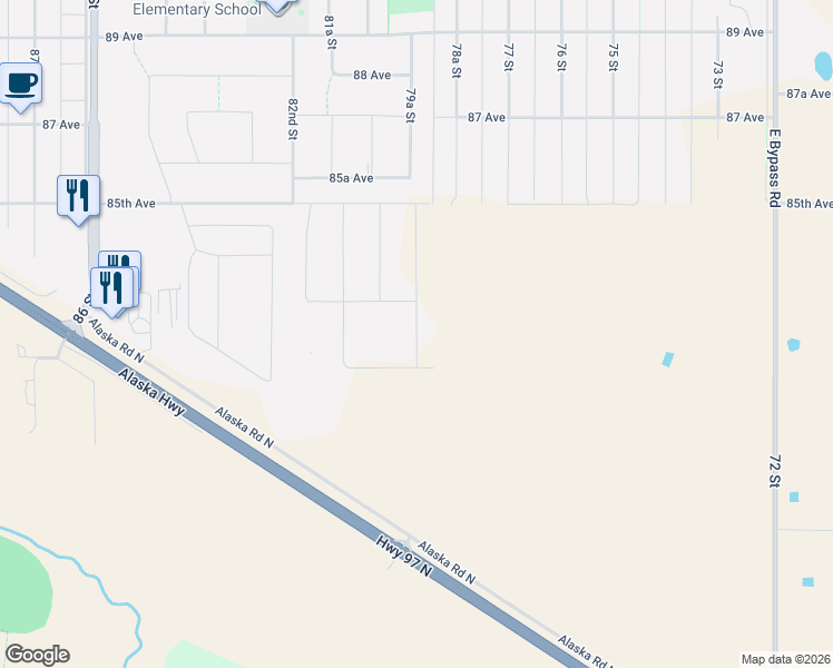 map of restaurants, bars, coffee shops, grocery stores, and more near 8308 79A Street in Fort St. John