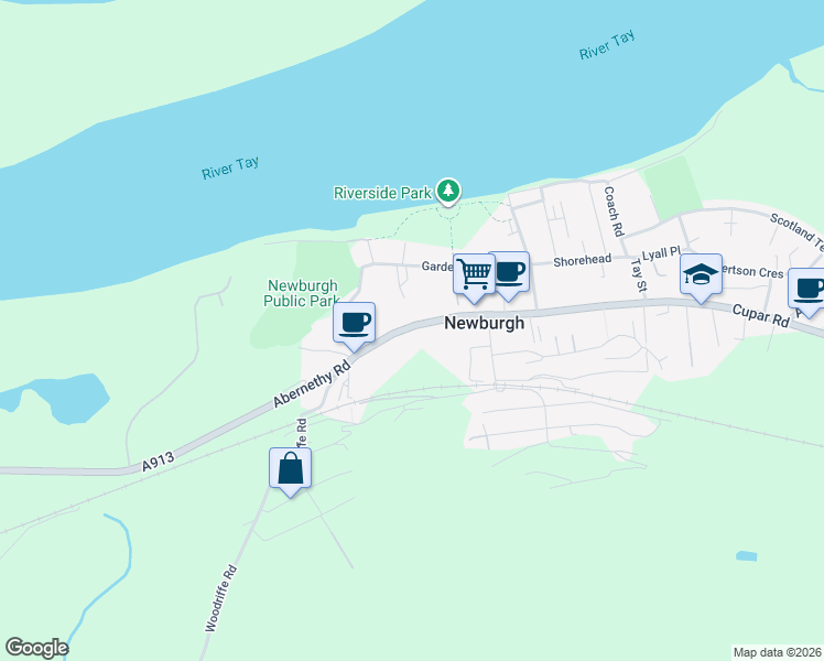 map of restaurants, bars, coffee shops, grocery stores, and more near 241 High Street in Newburgh