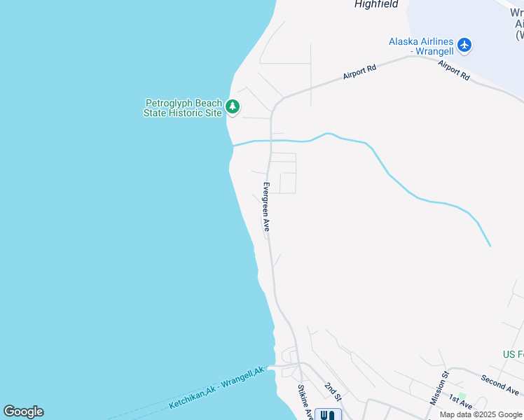 map of restaurants, bars, coffee shops, grocery stores, and more near 352-372 Evergreen Avenue in Wrangell