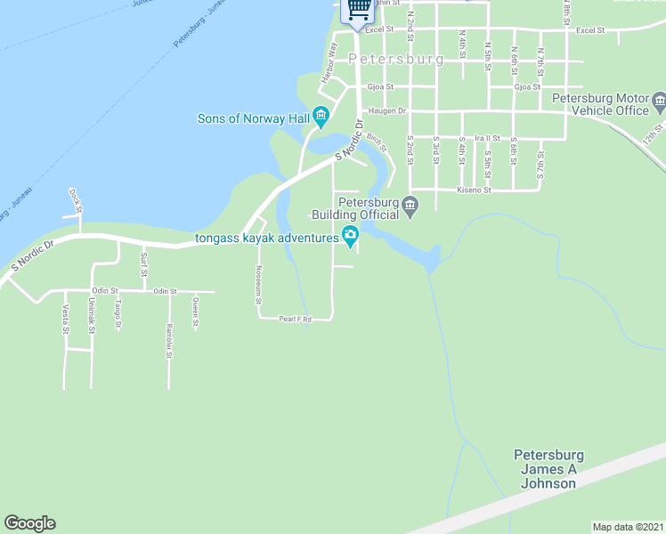 map of restaurants, bars, coffee shops, grocery stores, and more near 455 Lumber Street in Petersburg
