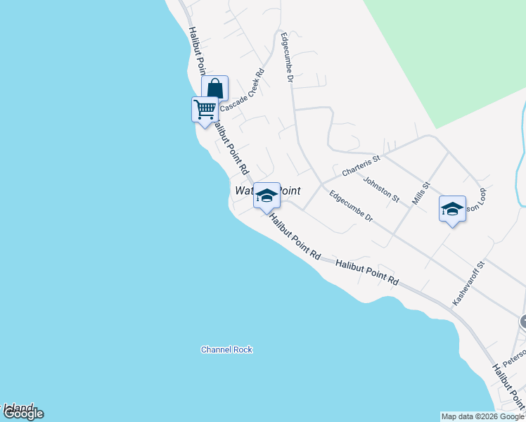 map of restaurants, bars, coffee shops, grocery stores, and more near 1602-1620 Davidoff Street in Sitka