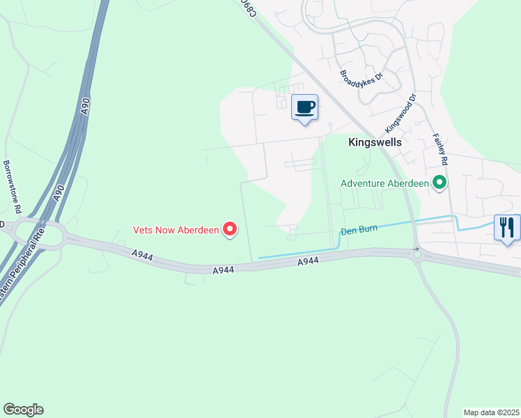 map of restaurants, bars, coffee shops, grocery stores, and more near in Aberdeen City