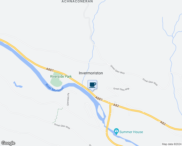 map of restaurants, bars, coffee shops, grocery stores, and more near in Invermoriston