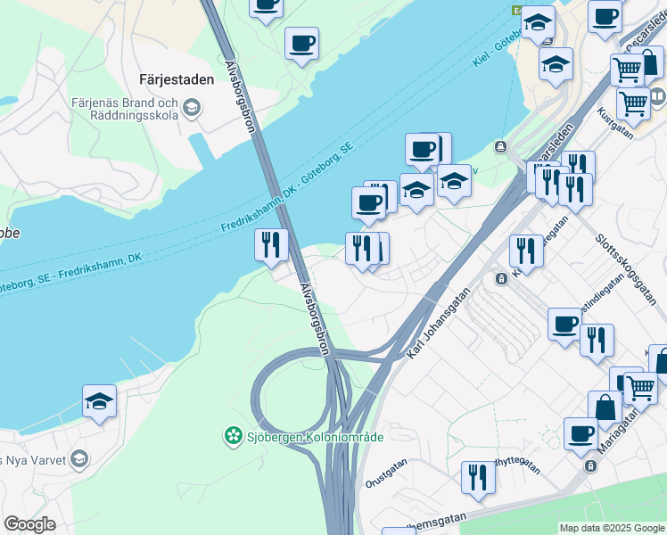 map of restaurants, bars, coffee shops, grocery stores, and more near in 