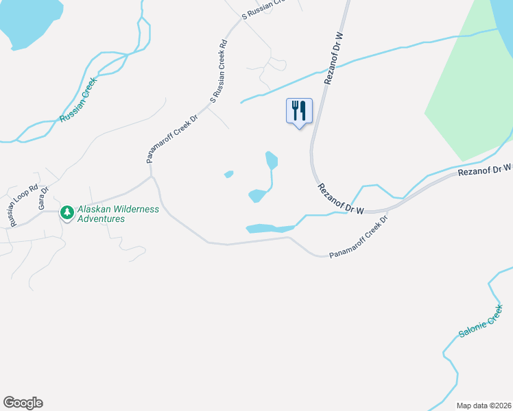 map of restaurants, bars, coffee shops, grocery stores, and more near 995 Panamaroff Creek Drive in Kodiak