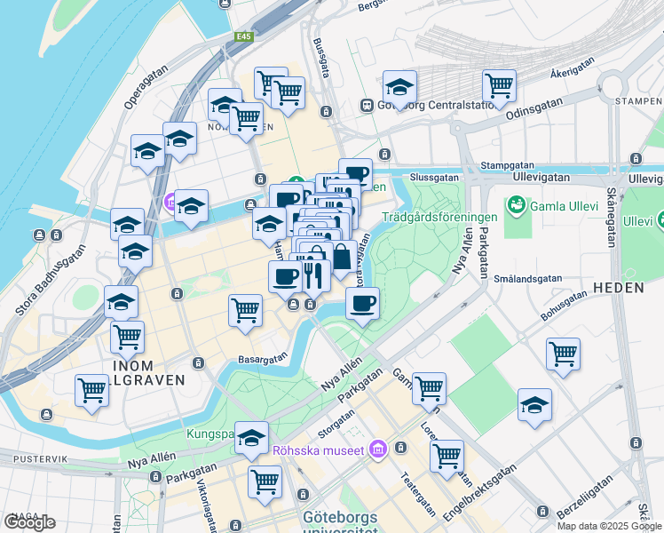 map of restaurants, bars, coffee shops, grocery stores, and more near in 