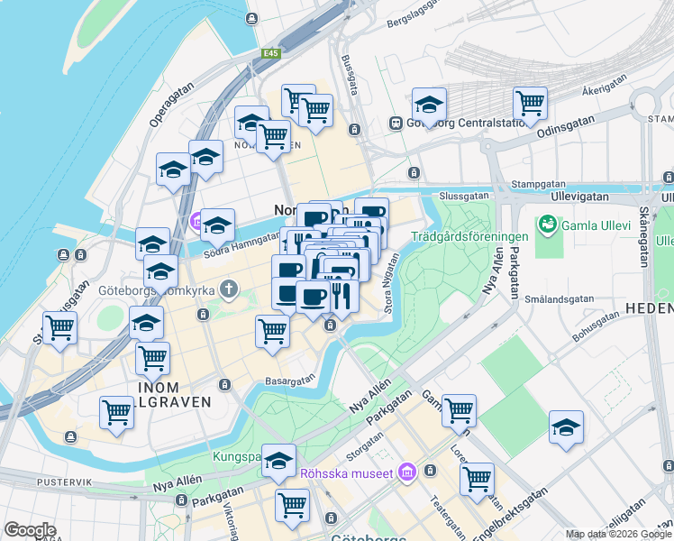map of restaurants, bars, coffee shops, grocery stores, and more near in 