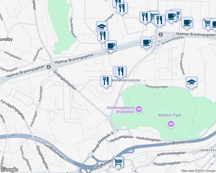 map of restaurants, bars, coffee shops, grocery stores, and more near in 