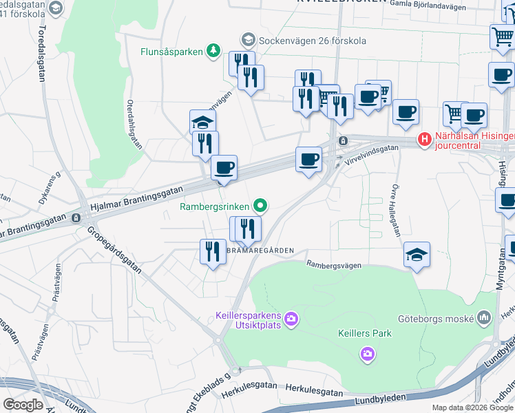 map of restaurants, bars, coffee shops, grocery stores, and more near in 