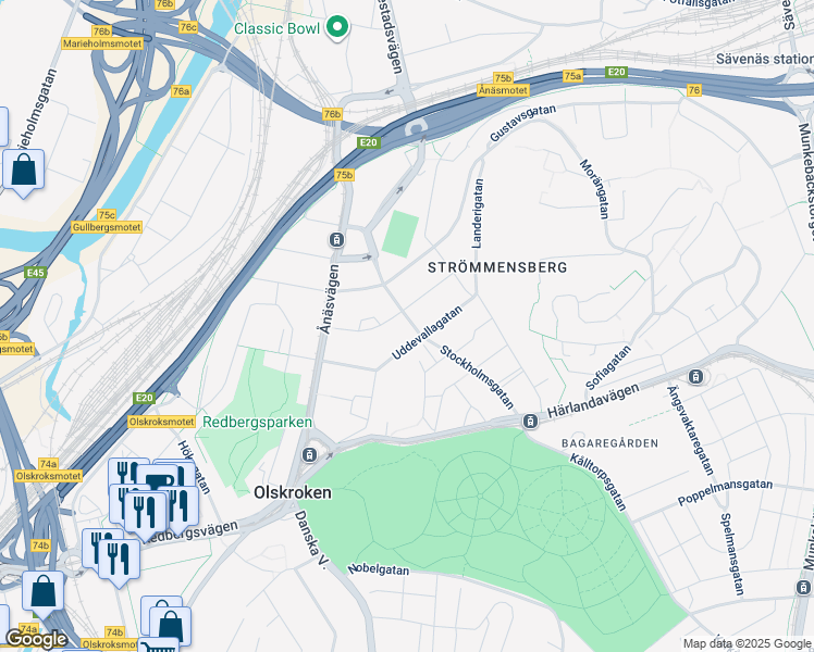 map of restaurants, bars, coffee shops, grocery stores, and more near in 