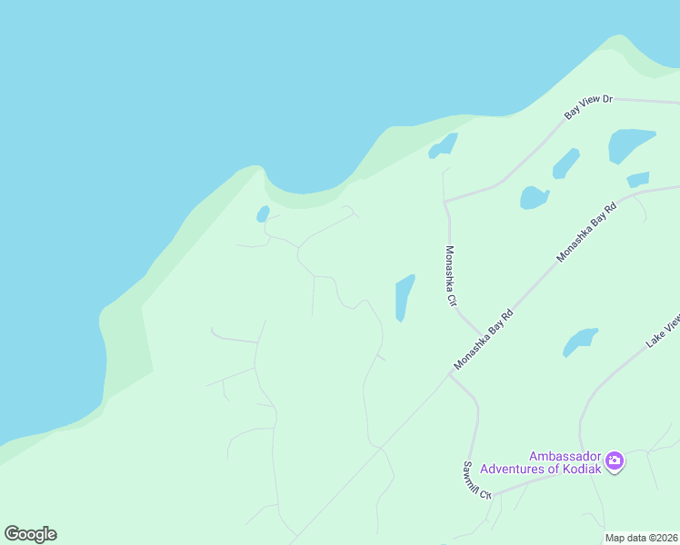 map of restaurants, bars, coffee shops, grocery stores, and more near 2144 3 Sisters Way in Kodiak