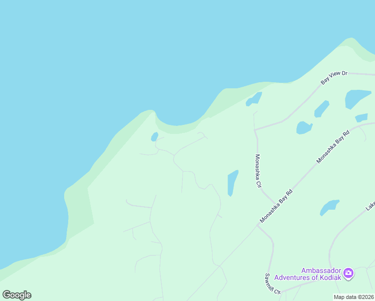 map of restaurants, bars, coffee shops, grocery stores, and more near 2144 3 Sisters Way in Kodiak