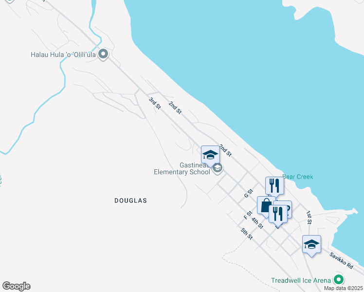map of restaurants, bars, coffee shops, grocery stores, and more near 1718 Douglas Hwy in Douglas