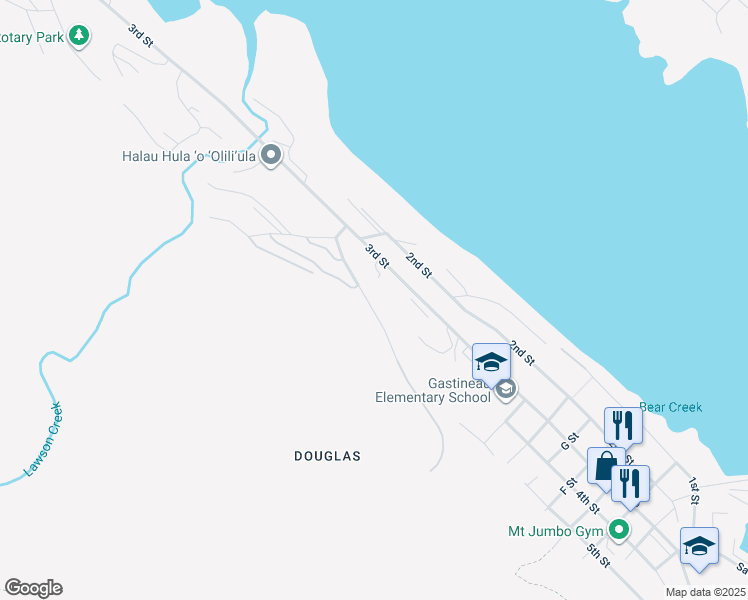 map of restaurants, bars, coffee shops, grocery stores, and more near 1765 Douglas Highway in Juneau