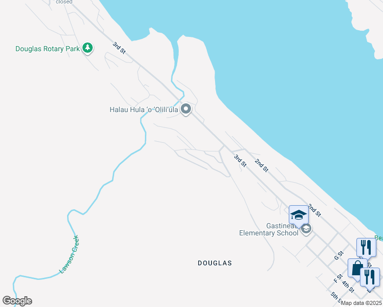 map of restaurants, bars, coffee shops, grocery stores, and more near 2178 Lawson Creek Road in Juneau