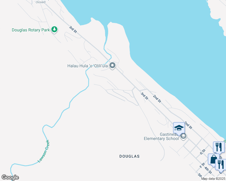 map of restaurants, bars, coffee shops, grocery stores, and more near 2178 Lawson Creek Road in Juneau