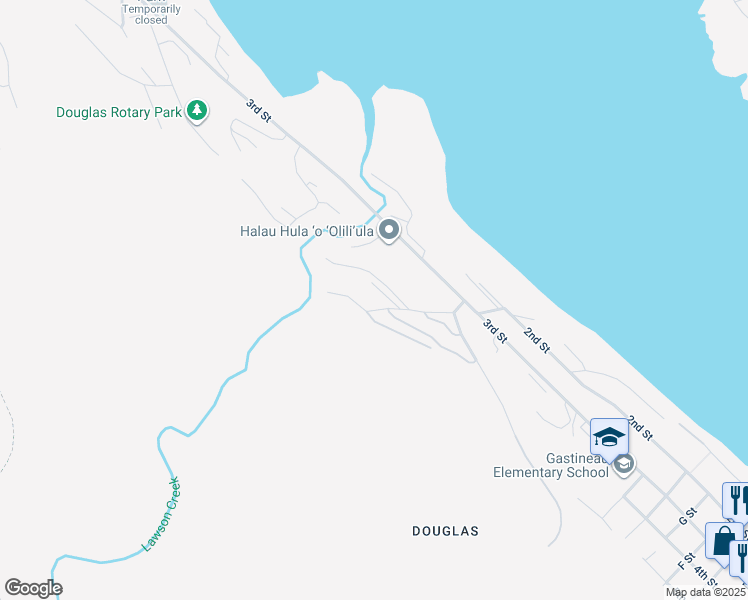 map of restaurants, bars, coffee shops, grocery stores, and more near 2178 Lawson Creek Road in Juneau