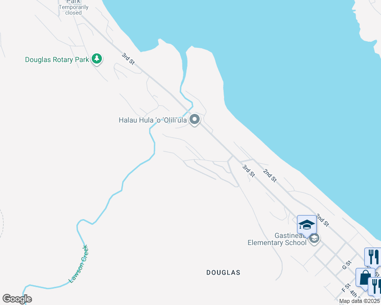 map of restaurants, bars, coffee shops, grocery stores, and more near 2178 Lawson Creek Road in Juneau