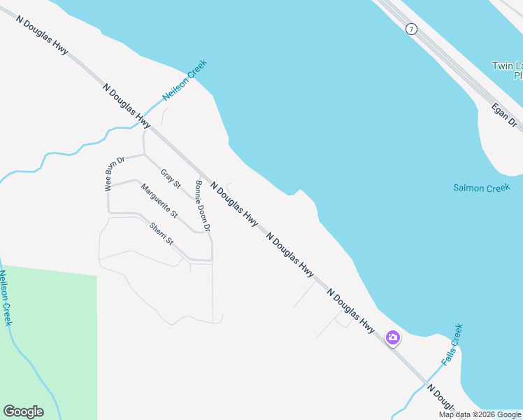 map of restaurants, bars, coffee shops, grocery stores, and more near 6606 North Douglas Highway in Juneau