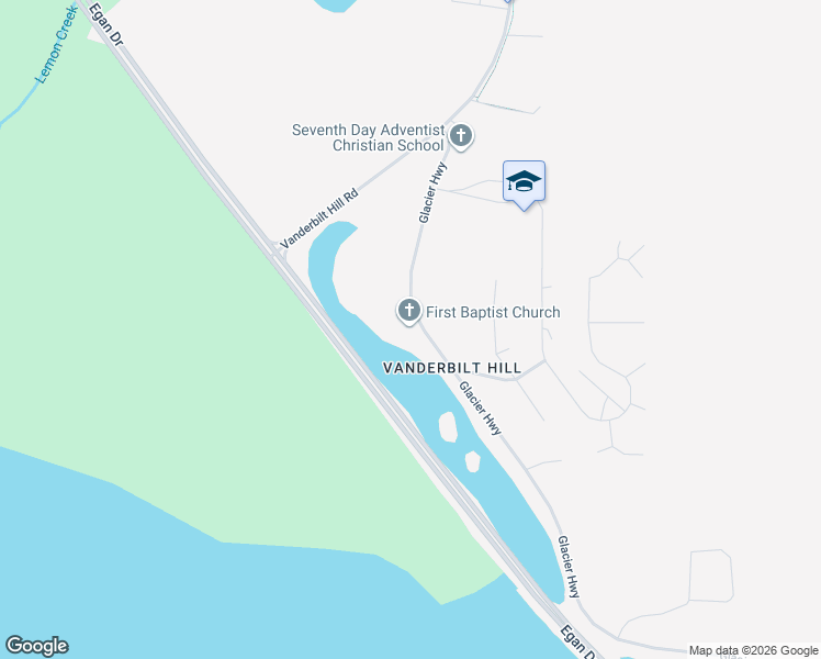 map of restaurants, bars, coffee shops, grocery stores, and more near 4625 Glacier Highway in Juneau