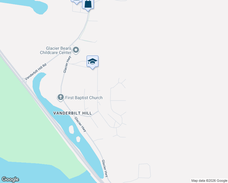 map of restaurants, bars, coffee shops, grocery stores, and more near 1406 Mary Ellen Way in Juneau