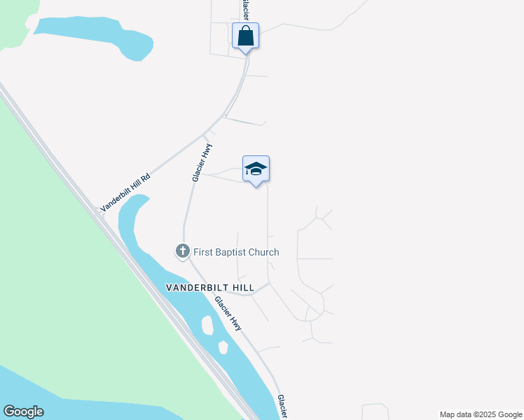 map of restaurants, bars, coffee shops, grocery stores, and more near 4599 Hillcrest Ave in Juneau