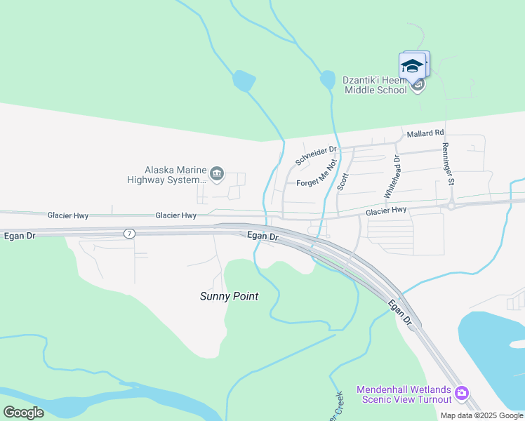 map of restaurants, bars, coffee shops, grocery stores, and more near Thunder Mountain Trail in Juneau