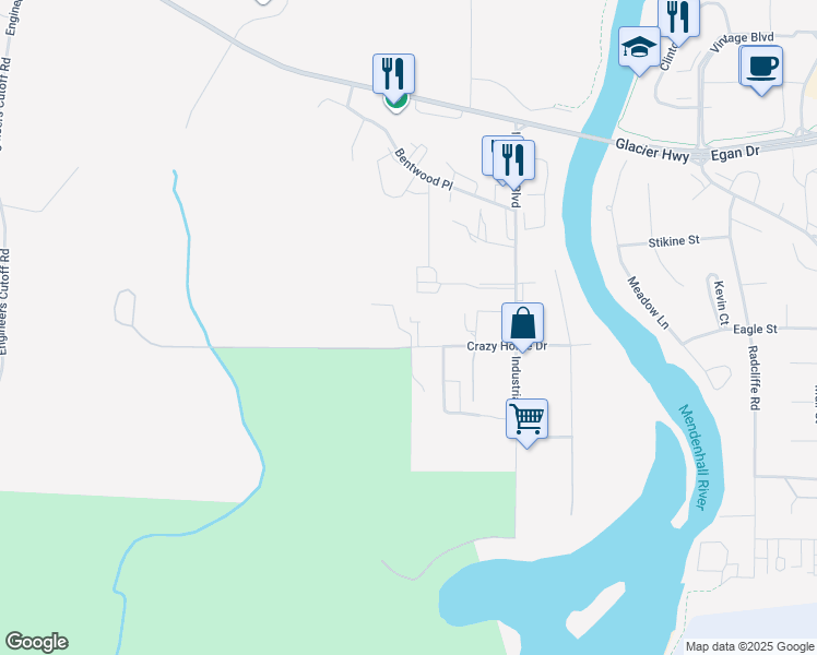 map of restaurants, bars, coffee shops, grocery stores, and more near in Juneau