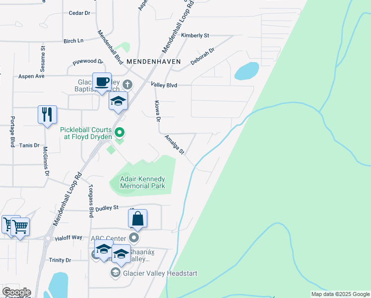 map of restaurants, bars, coffee shops, grocery stores, and more near 3701 Amalga Street in Juneau