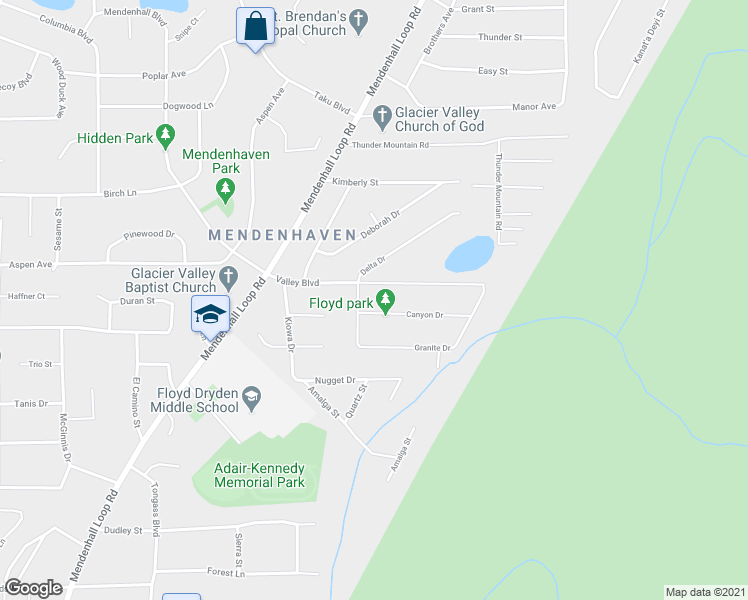map of restaurants, bars, coffee shops, grocery stores, and more near 4001 Slate Drive in Juneau