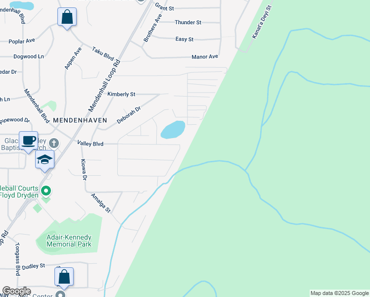 map of restaurants, bars, coffee shops, grocery stores, and more near 4000 Granite Drive in Juneau