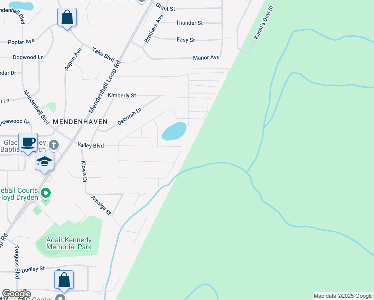 map of restaurants, bars, coffee shops, grocery stores, and more near 4000 Granite Drive in Juneau
