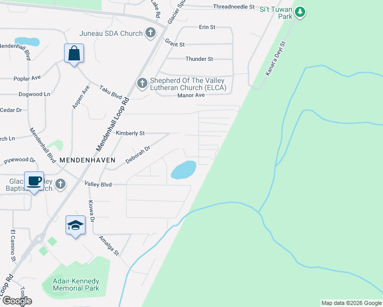 map of restaurants, bars, coffee shops, grocery stores, and more near 4090 Delta Dr in Juneau