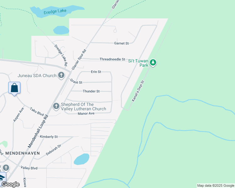 map of restaurants, bars, coffee shops, grocery stores, and more near 4344 Manor Avenue in Juneau