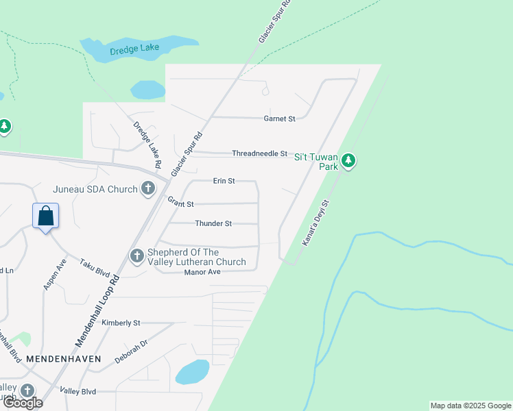 map of restaurants, bars, coffee shops, grocery stores, and more near 4344 Manor Avenue in Juneau