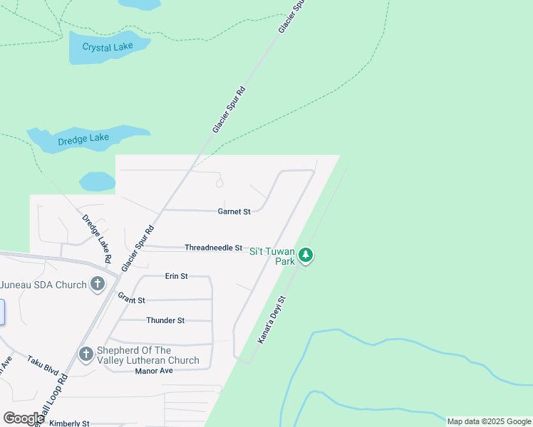 map of restaurants, bars, coffee shops, grocery stores, and more near 8274 Garnet Street in Juneau