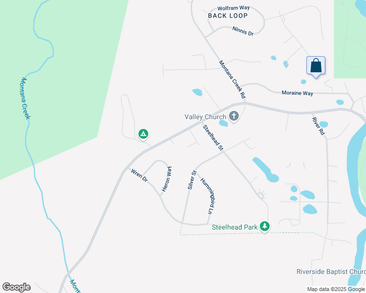 map of restaurants, bars, coffee shops, grocery stores, and more near 10050 Mendenhall Loop Road in Juneau