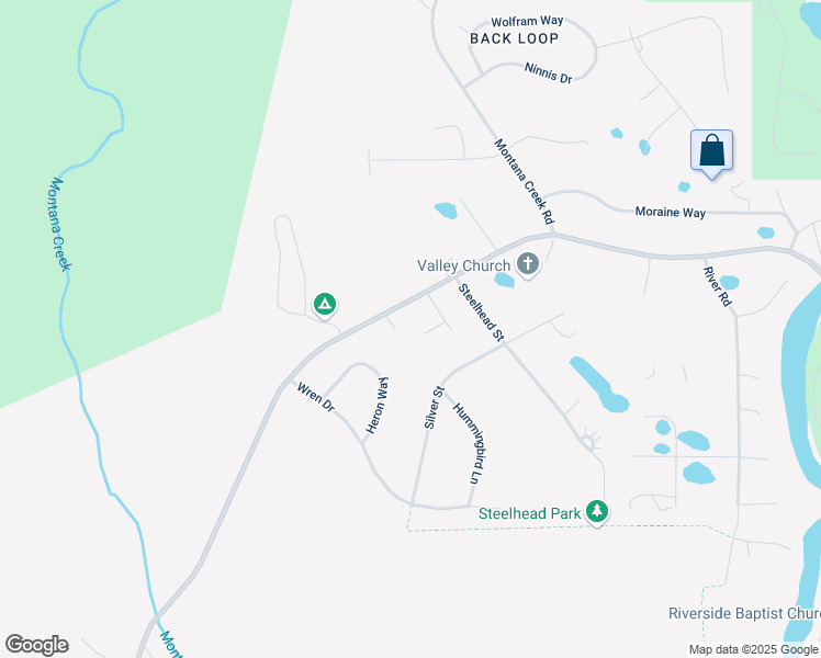 map of restaurants, bars, coffee shops, grocery stores, and more near 10050 Mendenhall Loop Road in Juneau