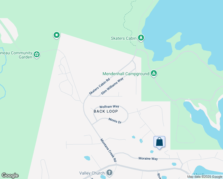 map of restaurants, bars, coffee shops, grocery stores, and more near Skaters Cabin Road in Juneau