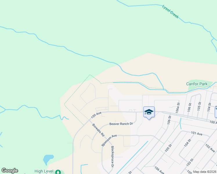 map of restaurants, bars, coffee shops, grocery stores, and more near 22 Dewberry Road in High Level