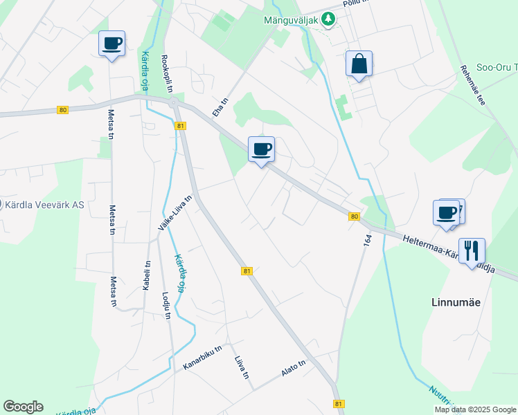 map of restaurants, bars, coffee shops, grocery stores, and more near in Kärdla
