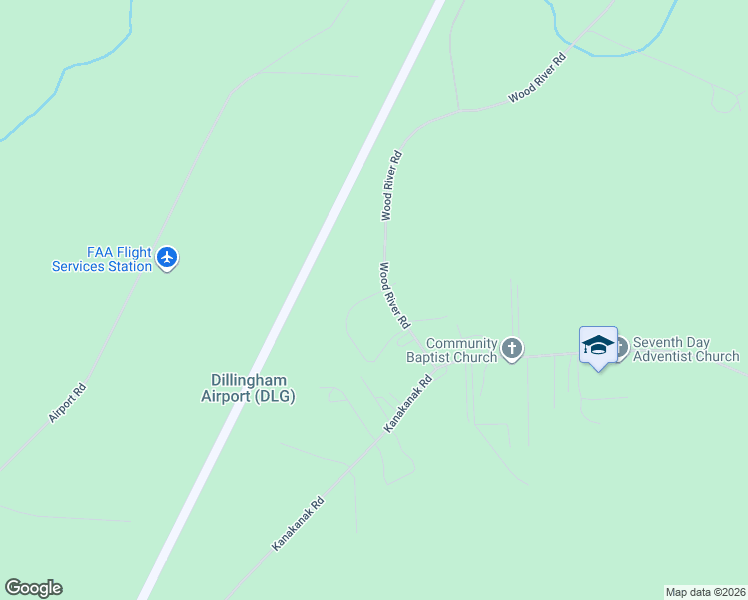 map of restaurants, bars, coffee shops, grocery stores, and more near 1845 John Pearson Lane in Dillingham
