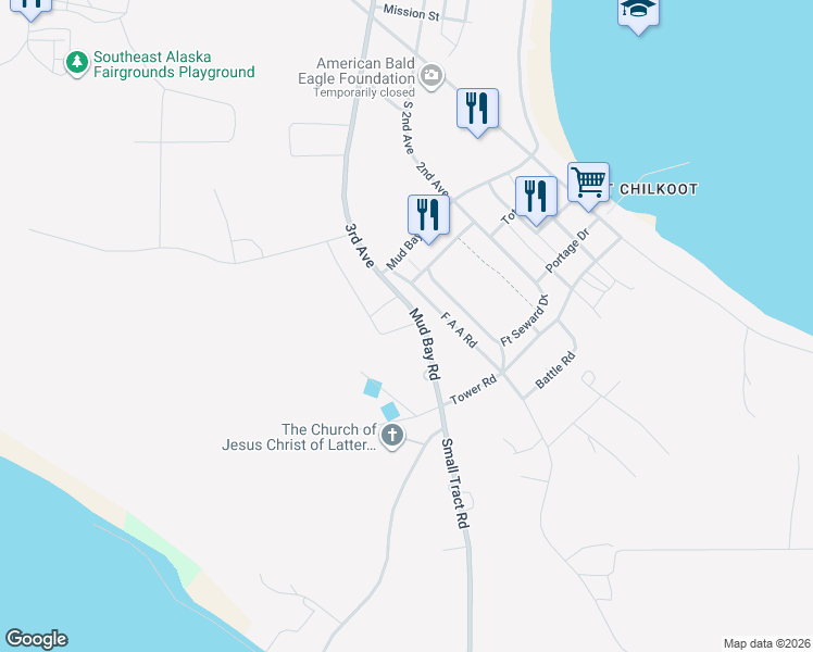 map of restaurants, bars, coffee shops, grocery stores, and more near Greuning Rd in Haines